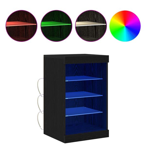 vidaXL LED-Sideboard Schwarz Eichen-Optik 41 x 37 x 67 cm
