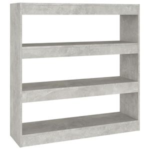 vidaXL B&uuml;cherregal/Raumteiler Betongrau 100x30x103 cm