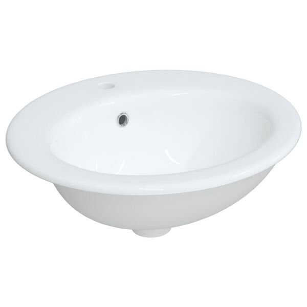 vidaXL Waschbecken Wei&szlig; 52x46x20 cm Oval Keramik