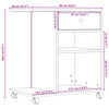 vidaXL Druckerst&auml;nder mit Rollen Schwarz 60x40x68,5 cm