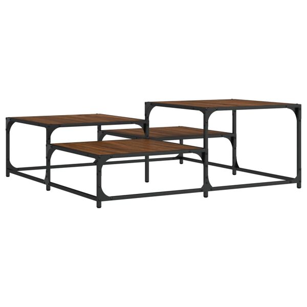 vidaXL Couchtisch Braun Eichen-Optik 107x107x40 cm Holzwerkstoff