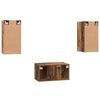 vidaXL TV-Schrankset Wandmontiert 3 pcs Altholz Holzwerkstoff