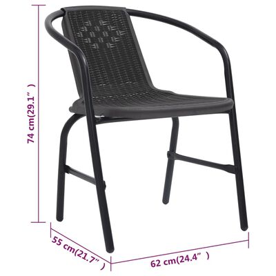 vidaXL Gartenstühle 6 Stk. Rattan-Optik Kunststoff und Stahl 110 kg