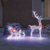 vidaXL Rentier Zieh Schlitten mit 200 LEDs Bunt 70 x 26 x 129 cm Acryl