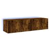 vidaXL TV-Wandschr&auml;nke mit LED-Leuchten 2 Stk. R&auml;uchereiche 60x35x31cm