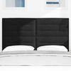 vidaXL LED Kopfteil mit LED-Lichtleisten Schwarz 144 cm Polyester