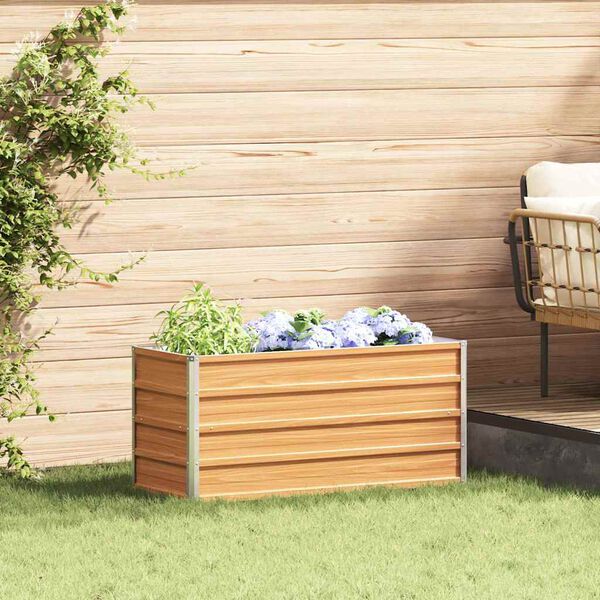 vidaXL Garten-Hochbeet 100x40x45 cm Verzinkter Stahl Silber