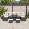 vidaXL Gartensofa-set mit Kissen 10 pcs Schwarz Poly-Rattan