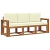 vidaXL Outdoor-Sofagarnitur 3 stk. Natur und Creme
