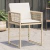 vidaXL Gartenstühle mit Kissen 4 Stk. Beige Poly Rattan