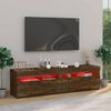 vidaXL TV-Schrank mit LED-Leuchten 2 Stk. R&auml;uchereiche 75x35x40 cm