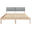vidaXL Bettgestell Braun und hellgrau 135 x 190 cm Massivholz Kiefer