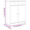 vidaXL Schuhschrank ALTA 77x35x96 cm Massivholz Kiefer