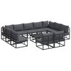vidaXL Gartensofa-set 12 Stk. Schwarz Aluminium