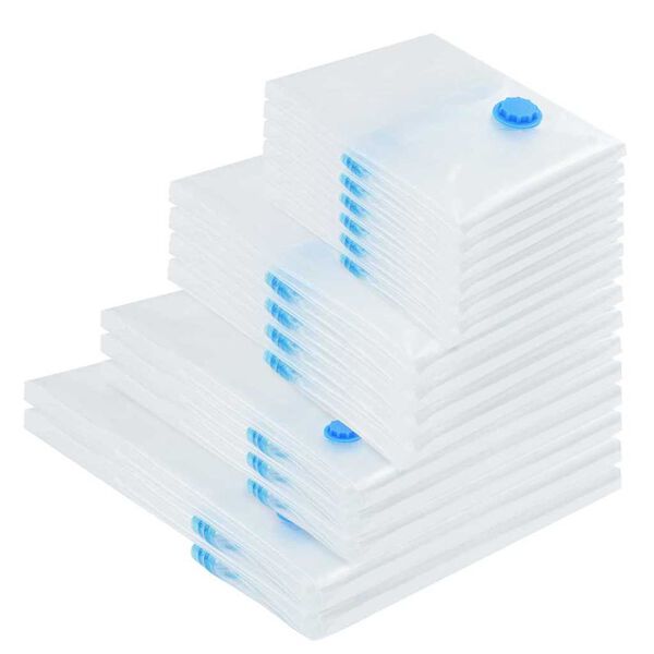 vidaXL Aufbewahrungstaschen 15 pcs Transparent und Blau 130 x 100 cm