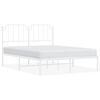 vidaXL Bettgestell mit Kopfteil Metall Wei&szlig; 150x200 cm