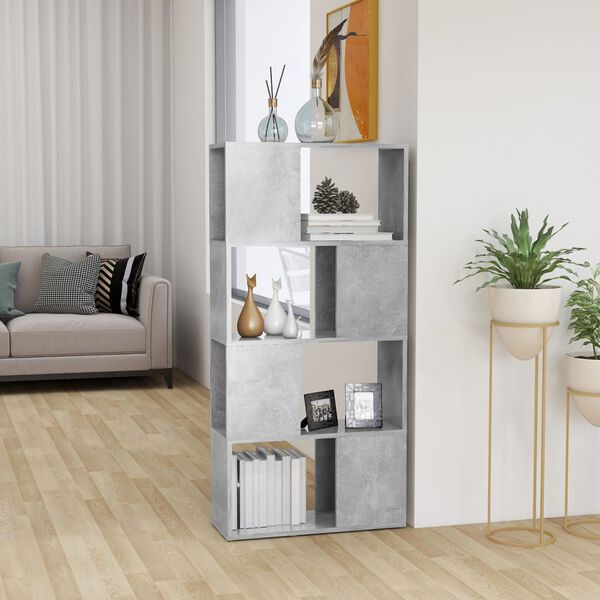 vidaXL B&uuml;cherregal/Raumteiler Betongrau 60x24x124,5 cm