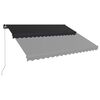 vidaXL Einziehbare Markise Handbetrieben 450 x 300 cm Anthrazit