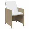 vidaXL 17-tlg. Garten-Essgruppe mit Kissen Poly Rattan Beige
