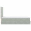 vidaXL Ottoman-Bett mit Matratzen Hellgrau 90x190 cm Samt