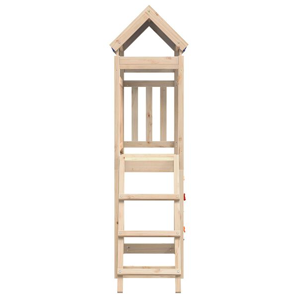 vidaXL Spielturm Braun 110,5 x 52,5 x 215 cm Massives Kiefernholz