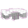 vidaXL 9-tlg. Garten-Sofagarnitur mit Kissen Schwarz Poly Rattan
