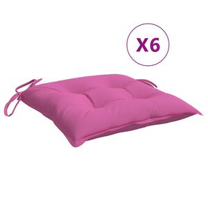 vidaXL Stuhlkissen 6 Stk. Rosa 40x40x7 cm Stoff