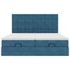 vidaXL Ottoman-Bett mit Matratzen & LEDs Dunkelblau 180x200 cm Samt