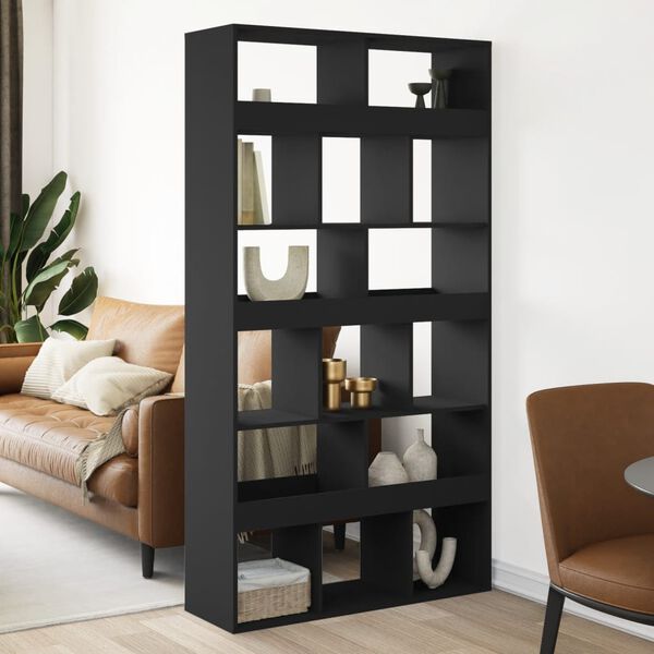 vidaXL Raumteiler Schwarz 100x33x187,5 cm Holzwerkstoff