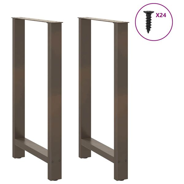 vidaXL Bartischbeine Naturstahl 2 Stk. 60x(100-101) cm Stahl