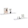 vidaXL Wandregal 2 pcs Wei&szlig; Marmor 60 x 9 x 3 cm Holzwerkstoff