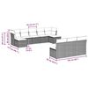 vidaXL 10-tlg. Garten-Sofagarnitur mit Kissen Hellgrau Poly Rattan