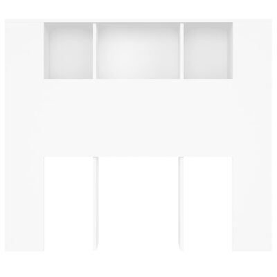 vidaXL Kopfteil mit Ablagen Weiß 120x18,5x102,5 cm