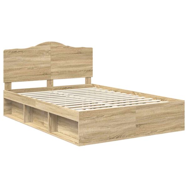vidaXL Bettrahmen Sonoma 140 x 200 cm Massives Kiefernholz