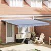 vidaXL Markise Einziehbar Blau und Wei&szlig; 3,5x2,5 m Stoff und Aluminium