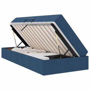 vidaXL Aufbewahrungsbett mit Matratze Blau 90 x 200 cm Polyester
