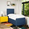 vidaXL Boxspringbett mit Matratze Blau 90x200 cm Stoff