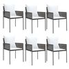 vidaXL Gartenstühle mit Kissen 6 Stk. Braun 54x61x83 cm Poly Rattan