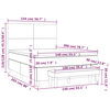vidaXL Boxspringbett mit Matratze Dunkelgrau 140x200 cm Samt