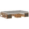 vidaXL Outdoor-Sofagarnitur mit Kissen 10 pcs Nat&uuml;rlich und Hellgrau