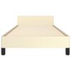 vidaXL Bettgestell mit Kopfteil ohne Matratze Creme 90x190 cm