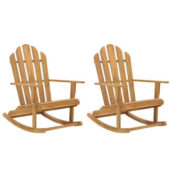 vidaXL Adirondack-Schaukelst&uuml;hle 2 Stk. Massivholz Teak