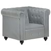 vidaXL Chesterfield-Sessel Grau Echtleder