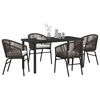 vidaXL Garten Essgruppe 5 pcs Braun Pulverbeschichteter Stahl