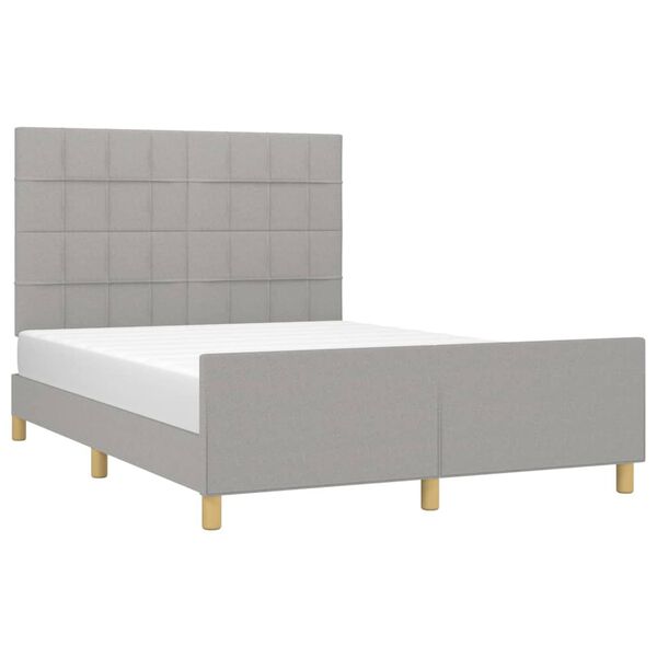 vidaXL Bettgestell ohne Matratze Hellgrau 140x200 cm Stoff