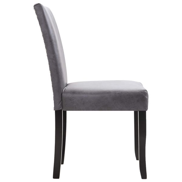 vidaXL Esszimmerst&uuml;hle 2 Stk. Grau Wildleder-Optik