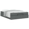vidaXL Bettgestell mit Matratze mit Matratze 2 pcs Dunkelgrau Stoff