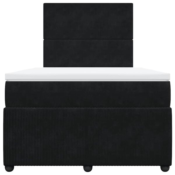 vidaXL Boxspringbett mit Matratze Schwarz 120x200 cm Samt