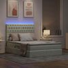vidaXL Bett mit Stauraum und LED Hellgrau 140 x 200 cm Samt