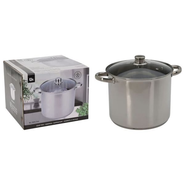 Excellent Houseware Kasserolle mit Deckel 9 L Edelstahl